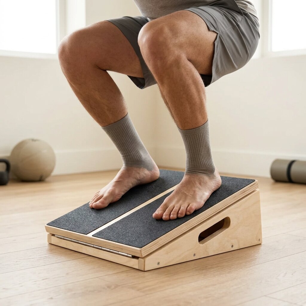 Heel-elevated squat on the Miravae Incline Board